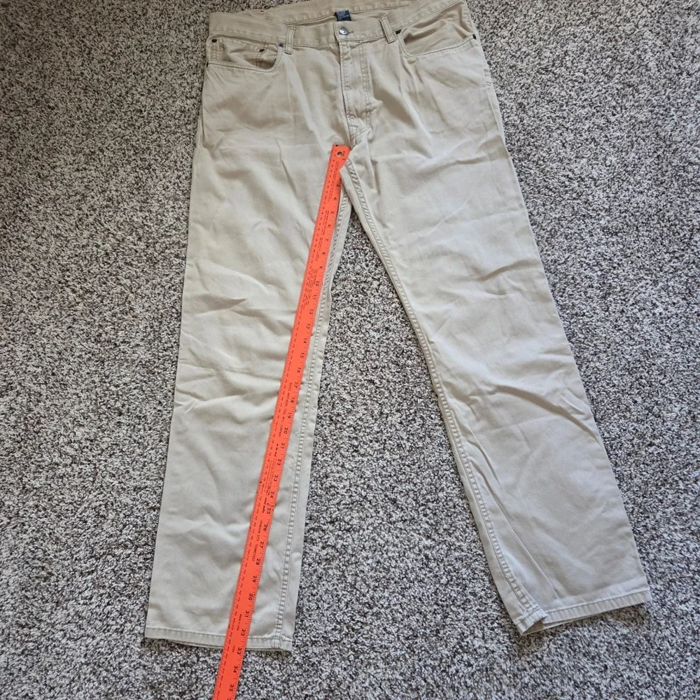 Polo Ralph Lauren Mens Khaki Pants 36x32 Straight Leg Cotton Twill Tan V196820